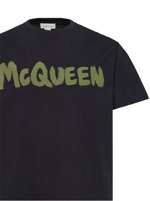 T-shirt con stampa Graffiti Alexander McQueen | 622104QTAAC0519